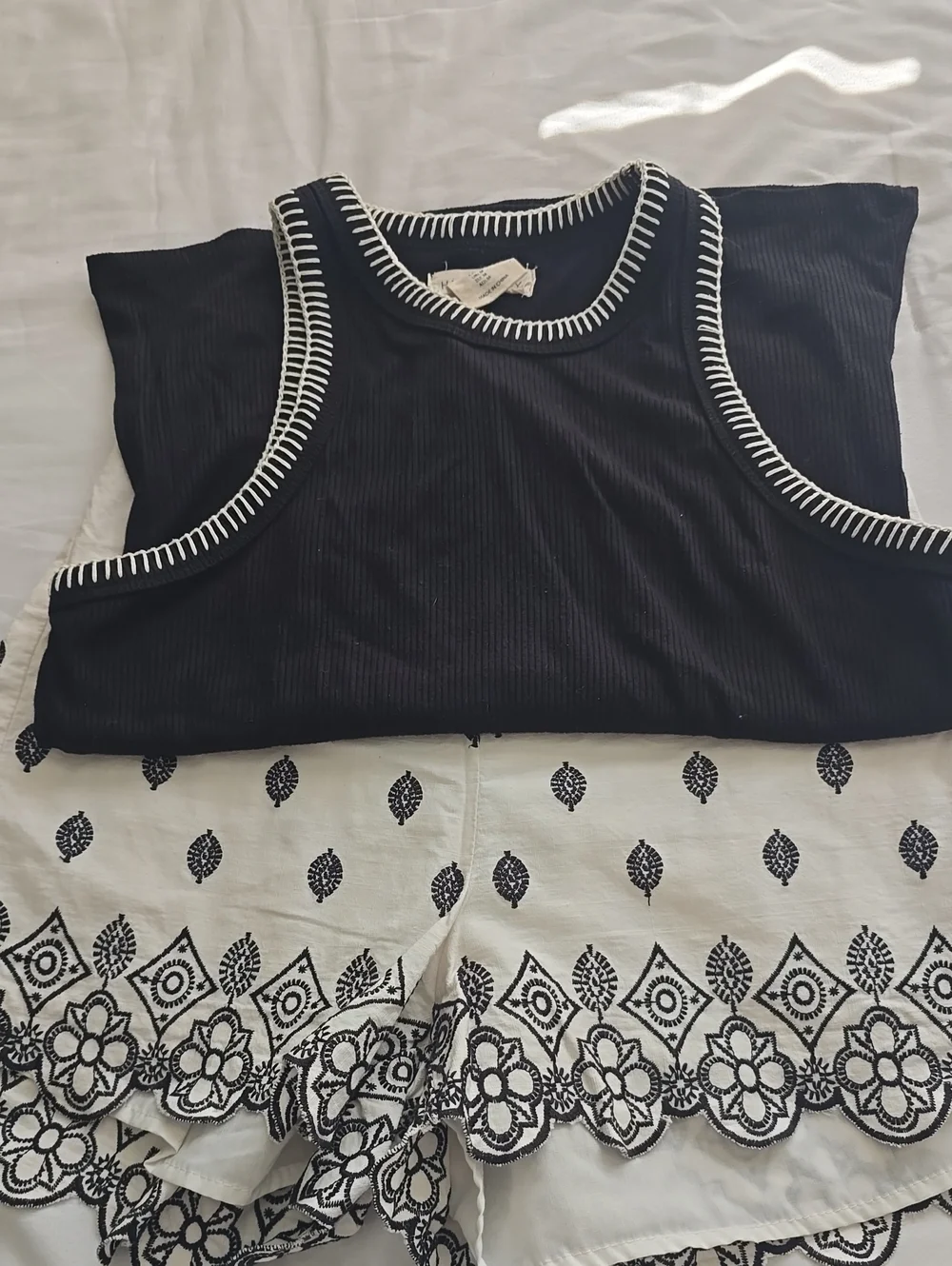 Women’s Black Ribbed Tank with Contrast Stitching
